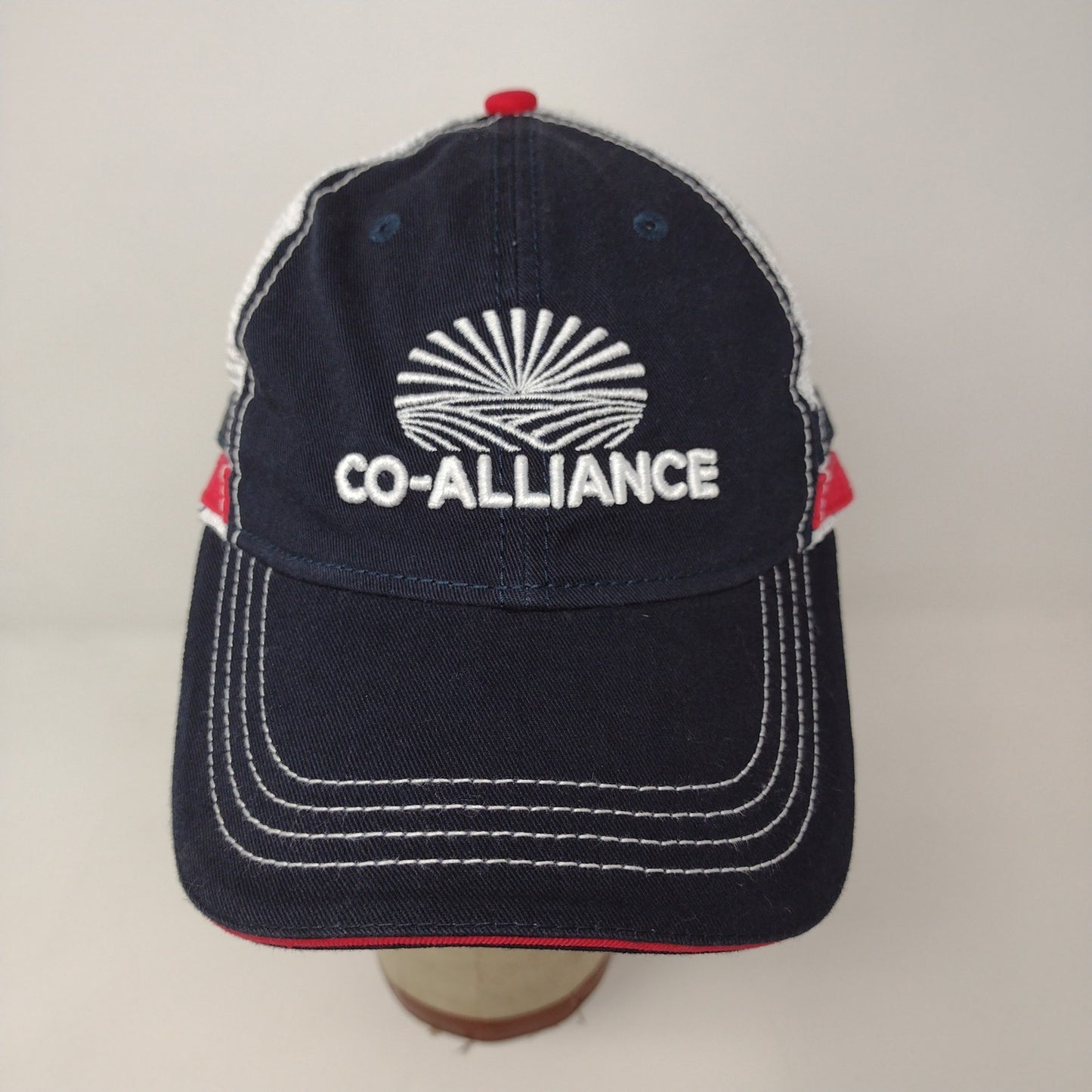 CountryMark Co-Alliance Mesh Back Snapback Hat Black White Embroidered Logo OSFA