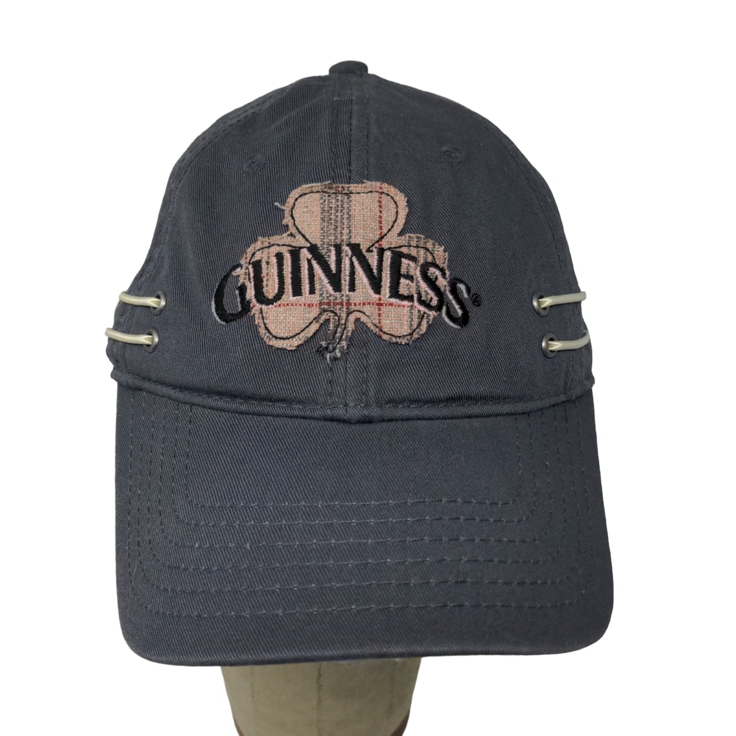 Guinness Mens Hat Gray OSFM Strapback Cap Embroidered Clover Logo