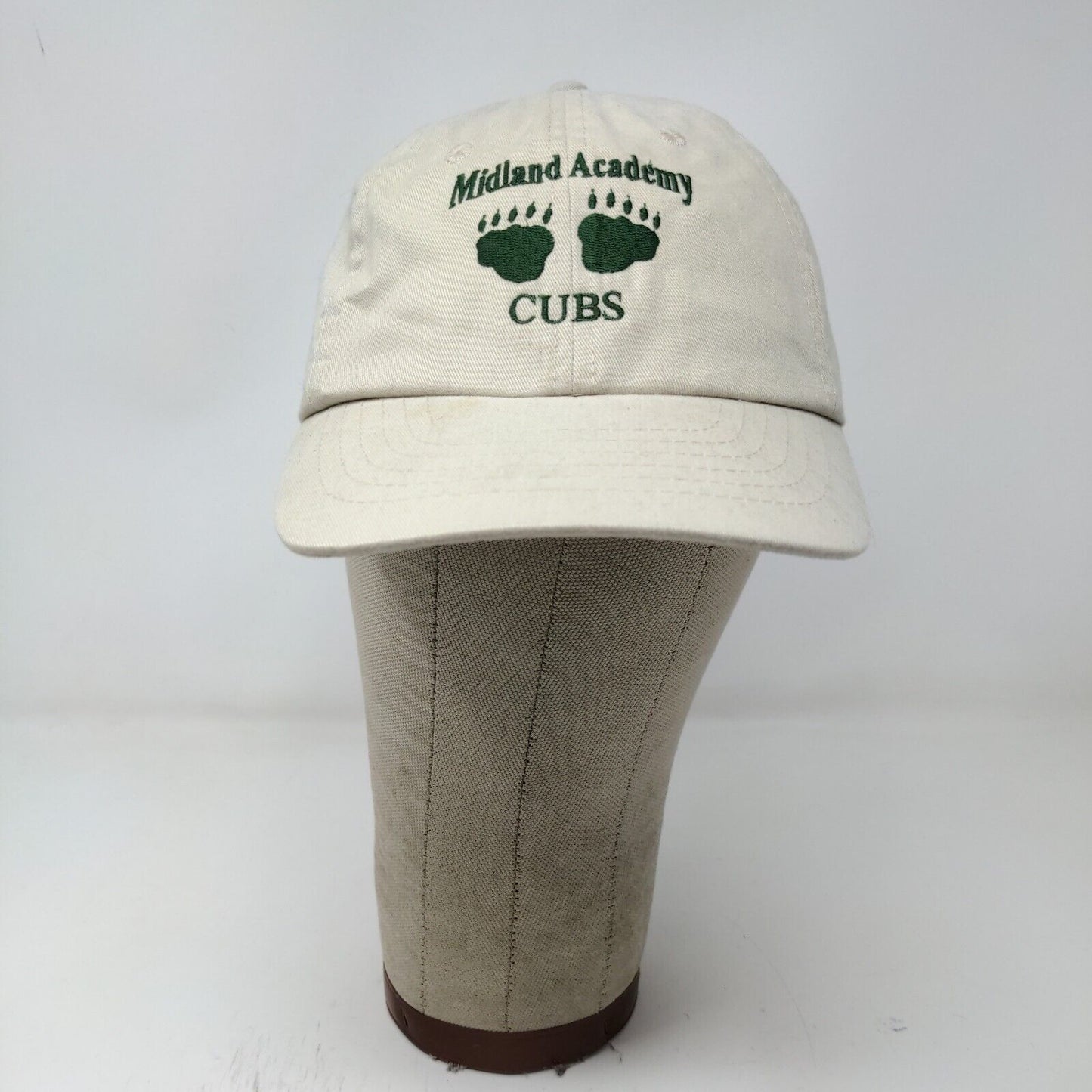 Midland Academy Cubs Strapback Hat Tan Adjustable Embroidered Logo