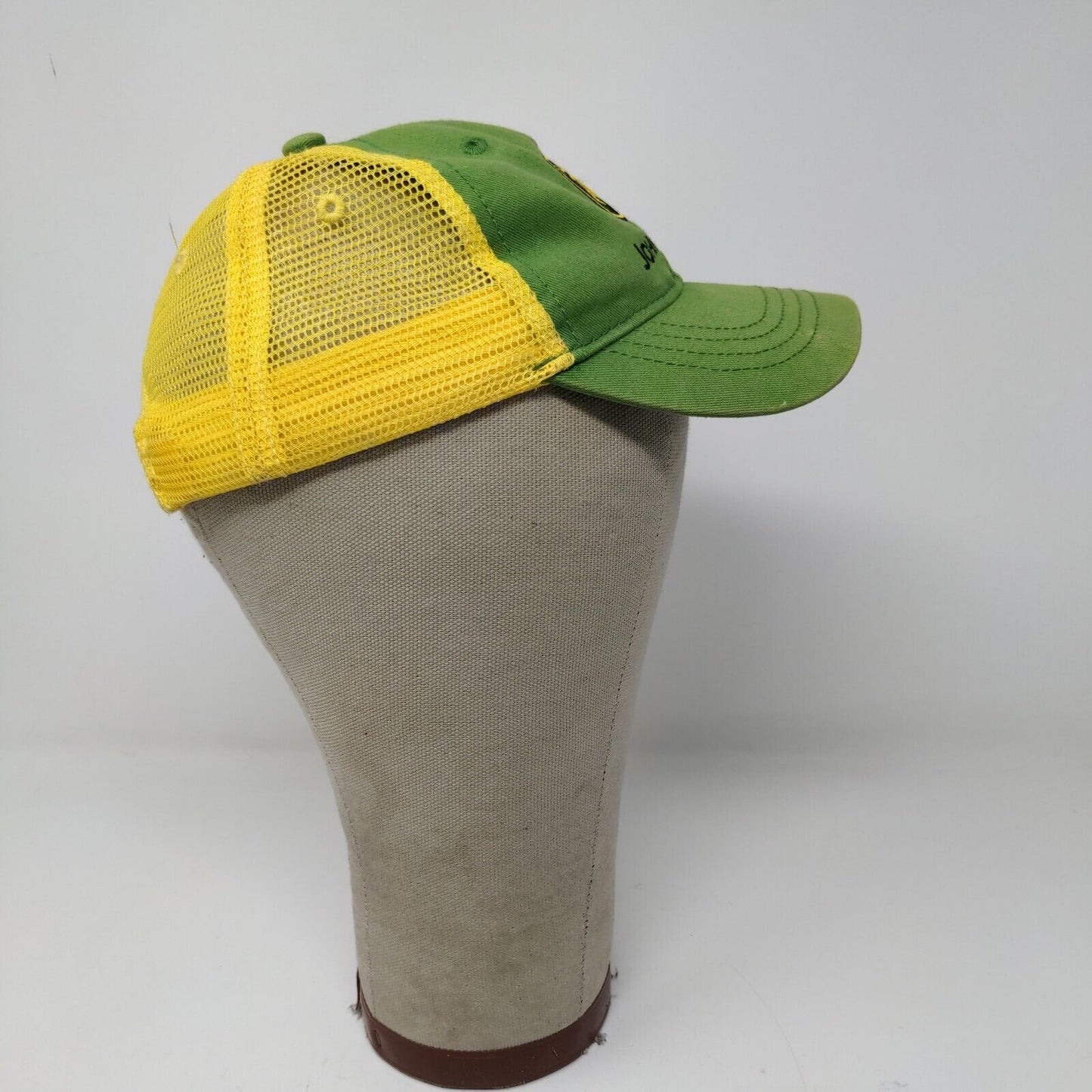 John Deere Toddler Snapback Mesh Back Hat One Size Green Yellow Embroidered Logo