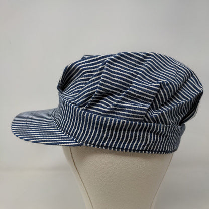 Unbranded Boy's Youth Train Conductor Hat Blue White Striped Billed