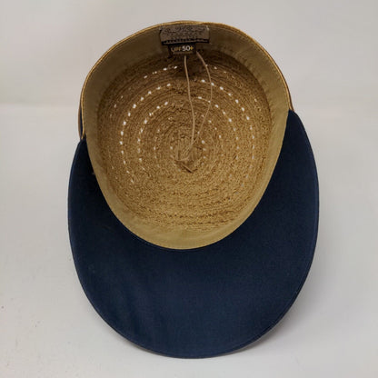 Sun 'n' Sand Women's Sun Hat UPF 50 Tan Blue Woven Style Bill