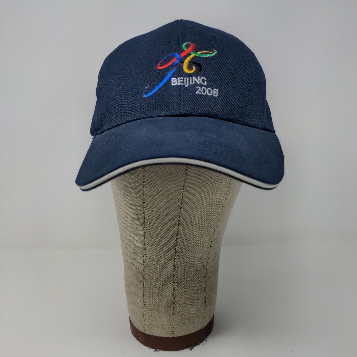 Beijing Olympics 2008 Slideback Hat Blue Adjustable Embroidered Logo