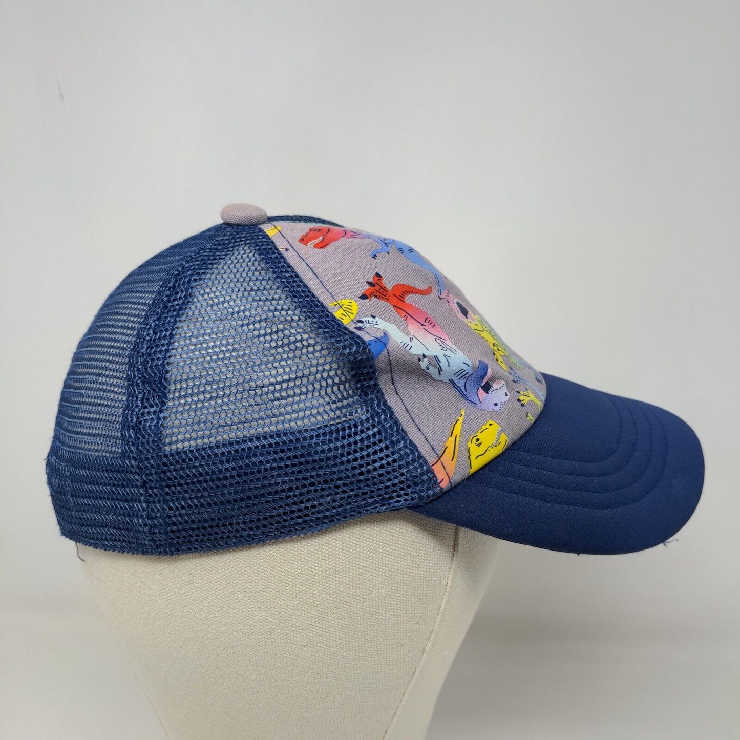 Unbranded Boy's Snapback Mesh Back Hat Blue Adjustable Dinosaur Graphic Logo