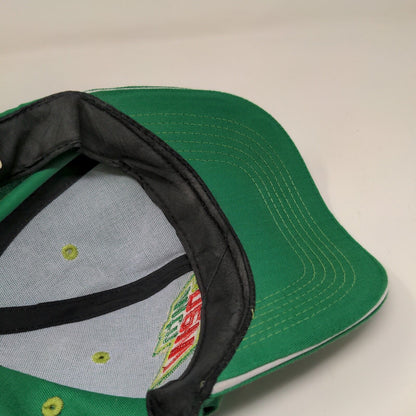 Mtn Dew Strapback Hat Green OSFA Embroidered Logo Soda Soft Drink
