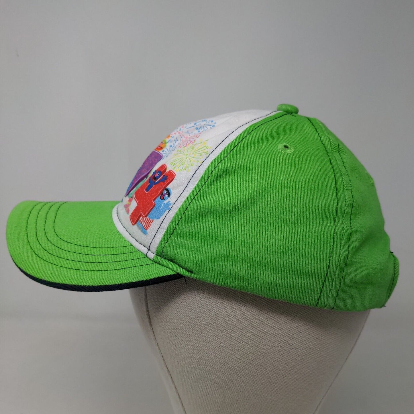 Sesame Place Boy's Strapback Hat Green Seaword 2014 Cotton Poly Blend