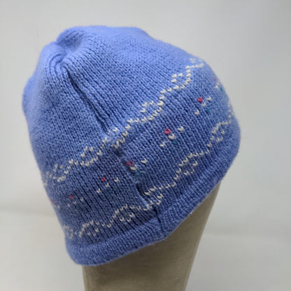 Wigwam Woolen Mills Women's Knit Beanie Ski Hat Fair Isle Blue Vintage Made USA