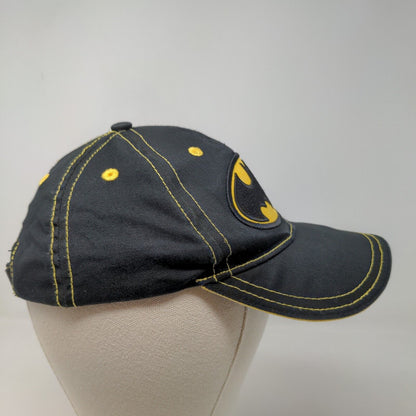 Batman Boy's Strapback Hat Black Adjustable Embroidered Bat Logo