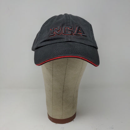 RCA Embroidered Strapback Hat Cap Black Red Accents 100% Cotton