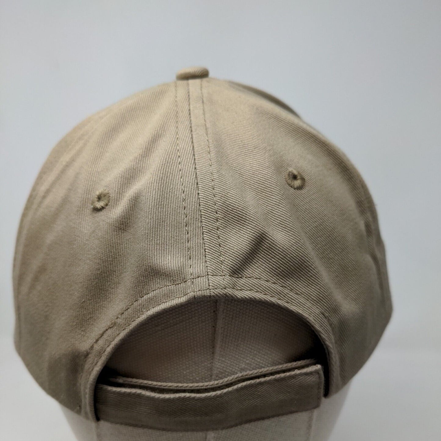 Lands' End Men's Strapback Hat Tan Size OS Hopscotch Air Embroidered Logo