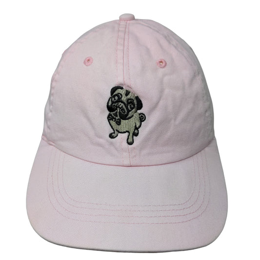 City Hunter USA Women's Slideback Hat Pink Adjustable Embroidered Pug Logo