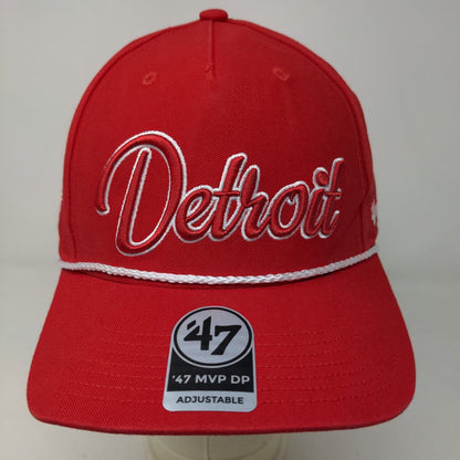 '47 Brand Men's Snapback Hat Red OSFA Detroit Redwings NHL Embroidered Logo