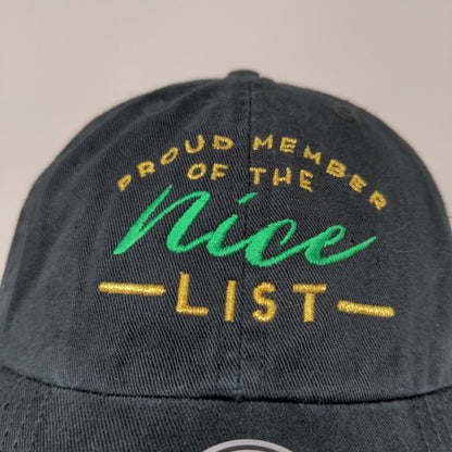 Proud Member Of The Nice List Hat 47 Slideback Black Cap Embroidered