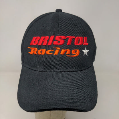 Bristol Racing Men's Strapback Hat Black Embroidered Logo Wool Acrylic Blend