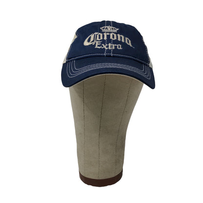 2010 Corona Extra Strapback Hat Blue White/Cream Embroidered Logo Booze Beer Hat