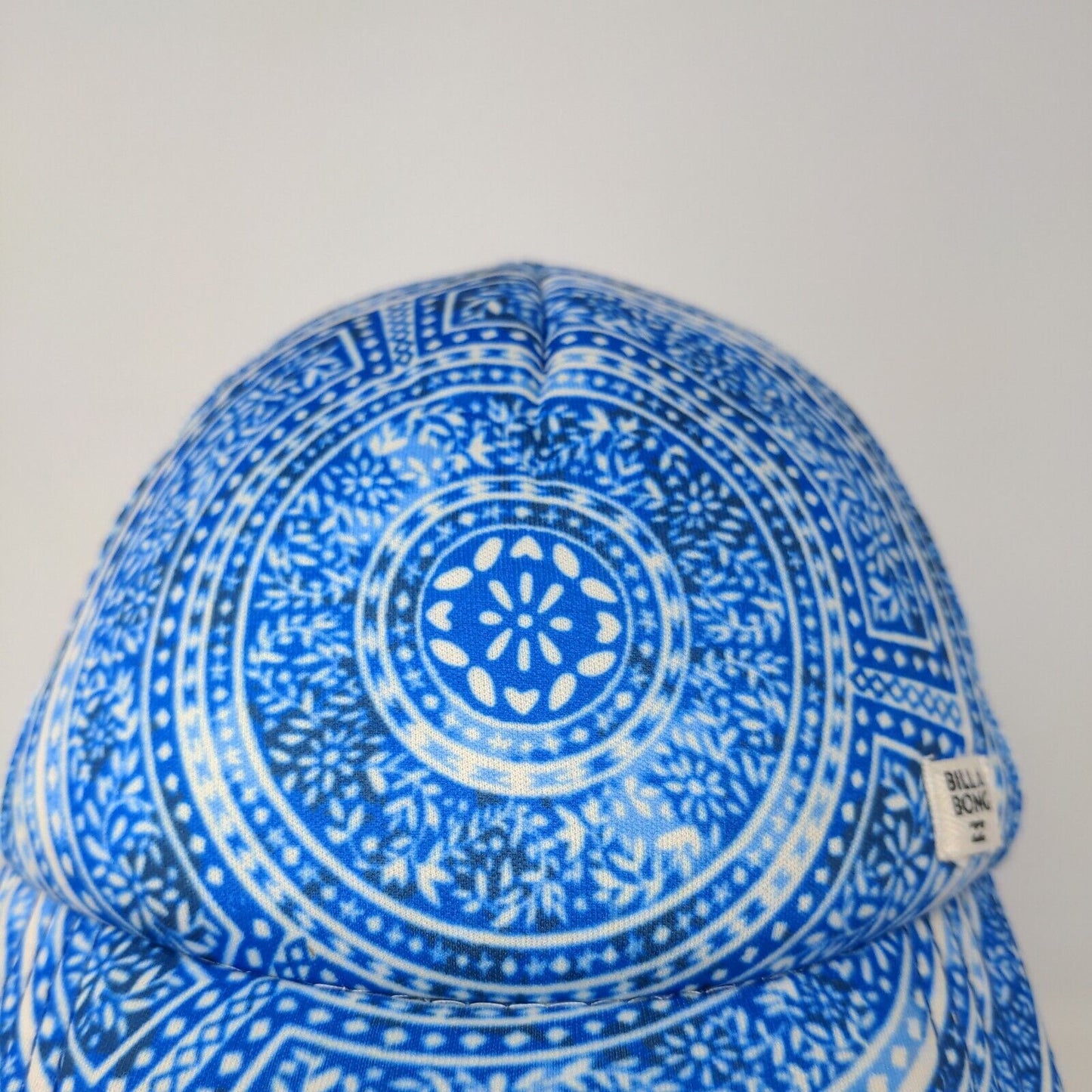 Billabong Men's Snapback Mesh Back Hat Blue White One Size Geometric Pattern