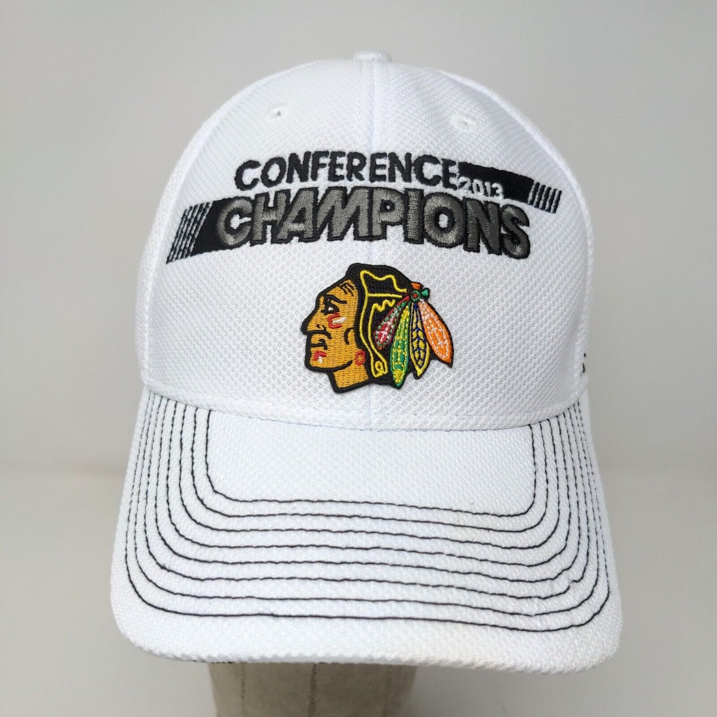 Reebok Center Ice Mens Hat Chicago Blackhawks 2013 Stanley Cup White OSFA