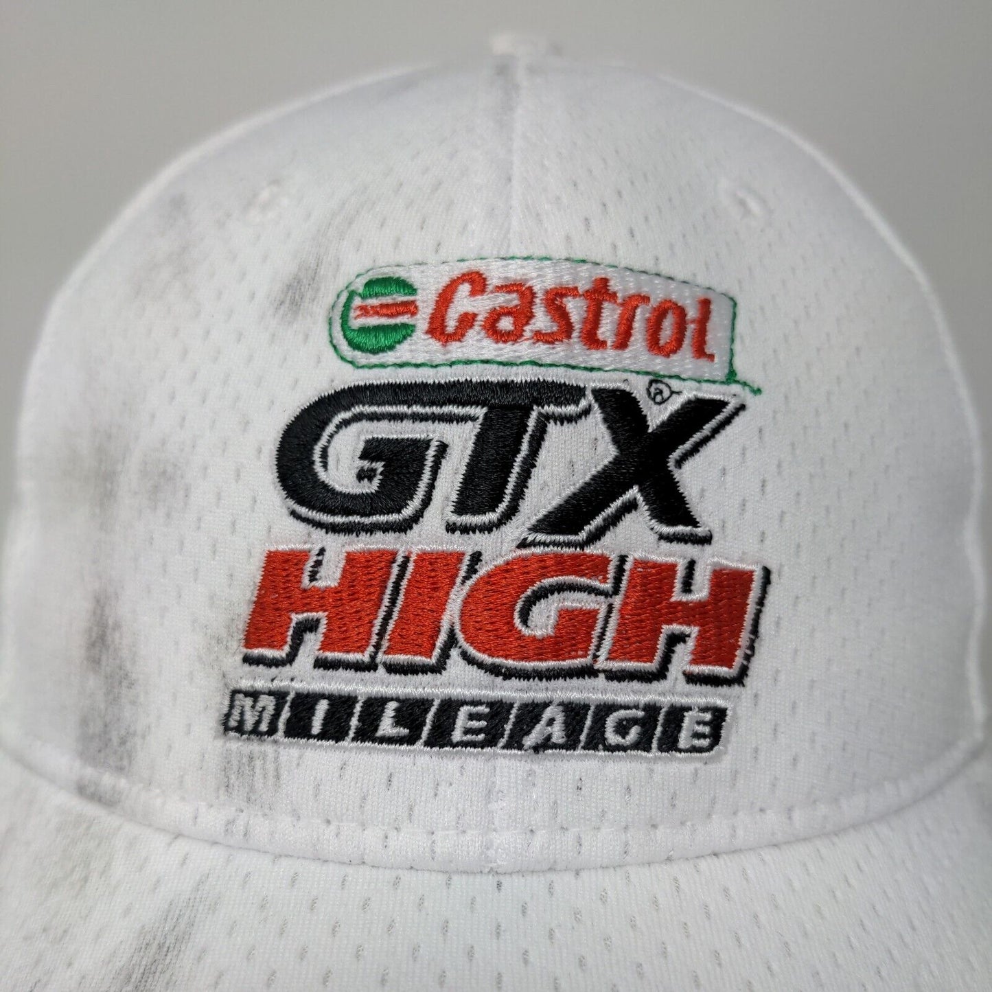 Castrol GTX High Mileage Strapback Hat White Embroidered Logo