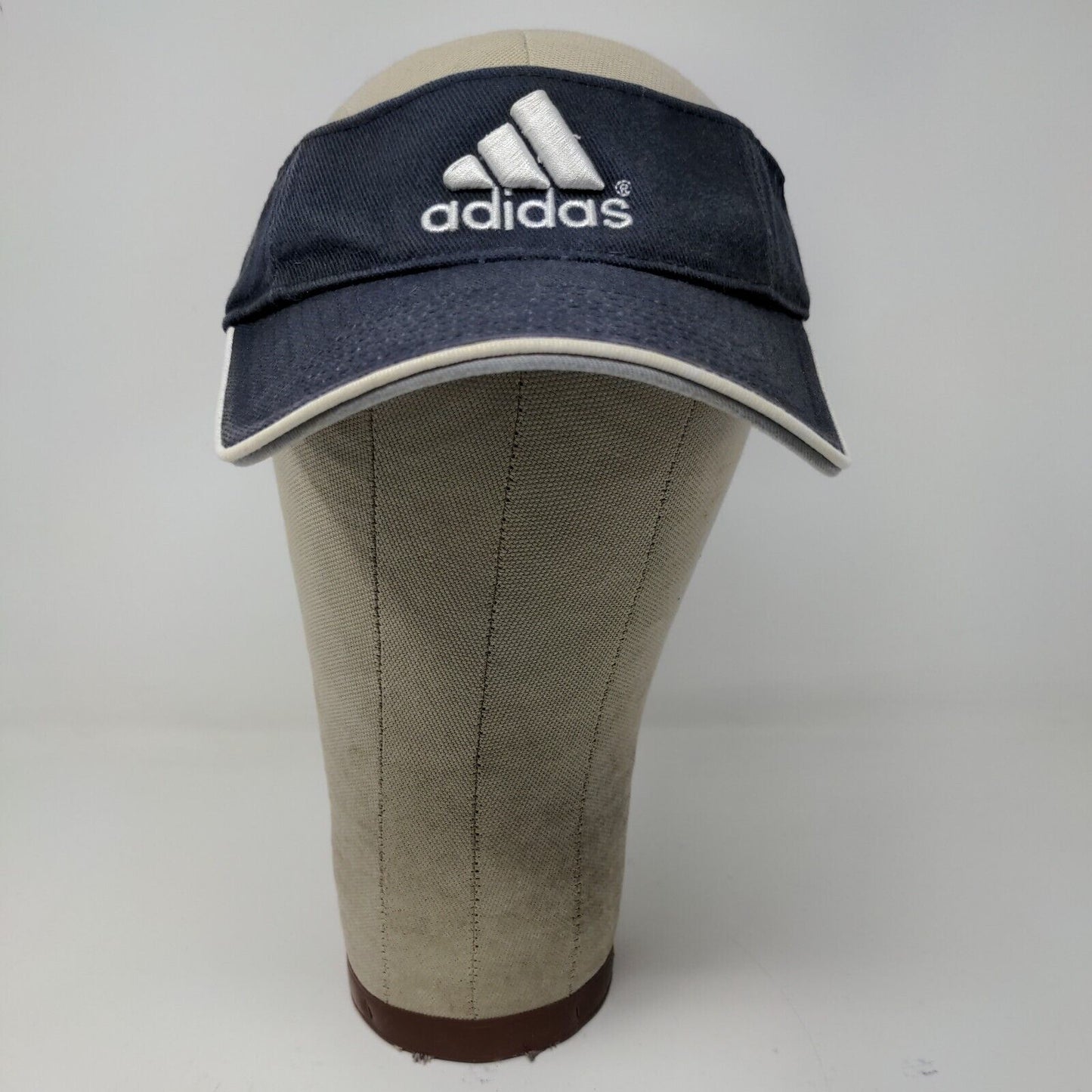 Adidas Strapback Sun Visor Hat Cap Blue Adjustable Embroidered Logo