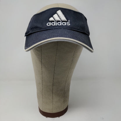 Adidas Strapback Sun Visor Hat Cap Blue Adjustable Embroidered Logo