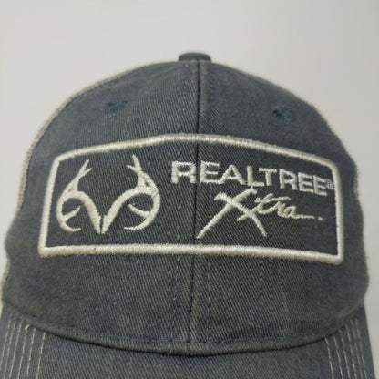 Realtree Xtra Men's Snapback Mesh Back Hat Gray Distressed Embroidered Logo