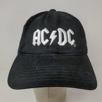 2021 Rock & Roll AC DC Slideback Hat Black Embroidered White Logo Lightning Bolt