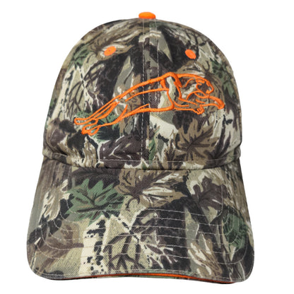 Otto Men's Strapback Hat Green Camo OSFM Panther Premium Embroidered Logo