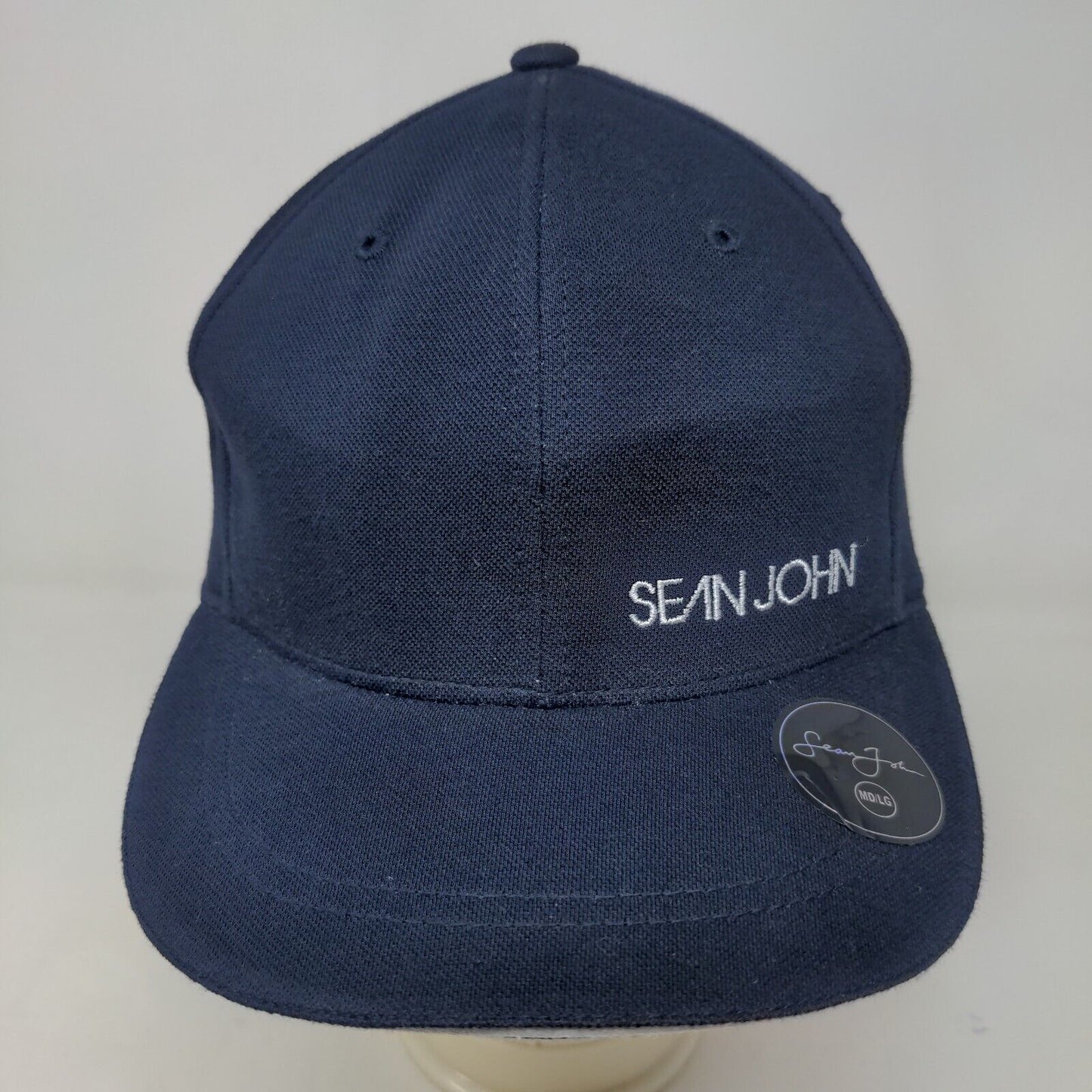 Sean John Men's Fitted Hat Blue Size M/L Embroidered Logo 100% Cotton