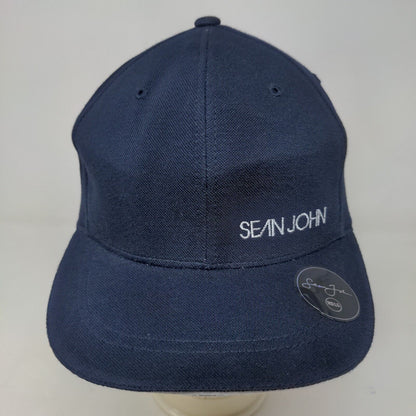Sean John Men's Fitted Hat Blue Size M/L Embroidered Logo 100% Cotton