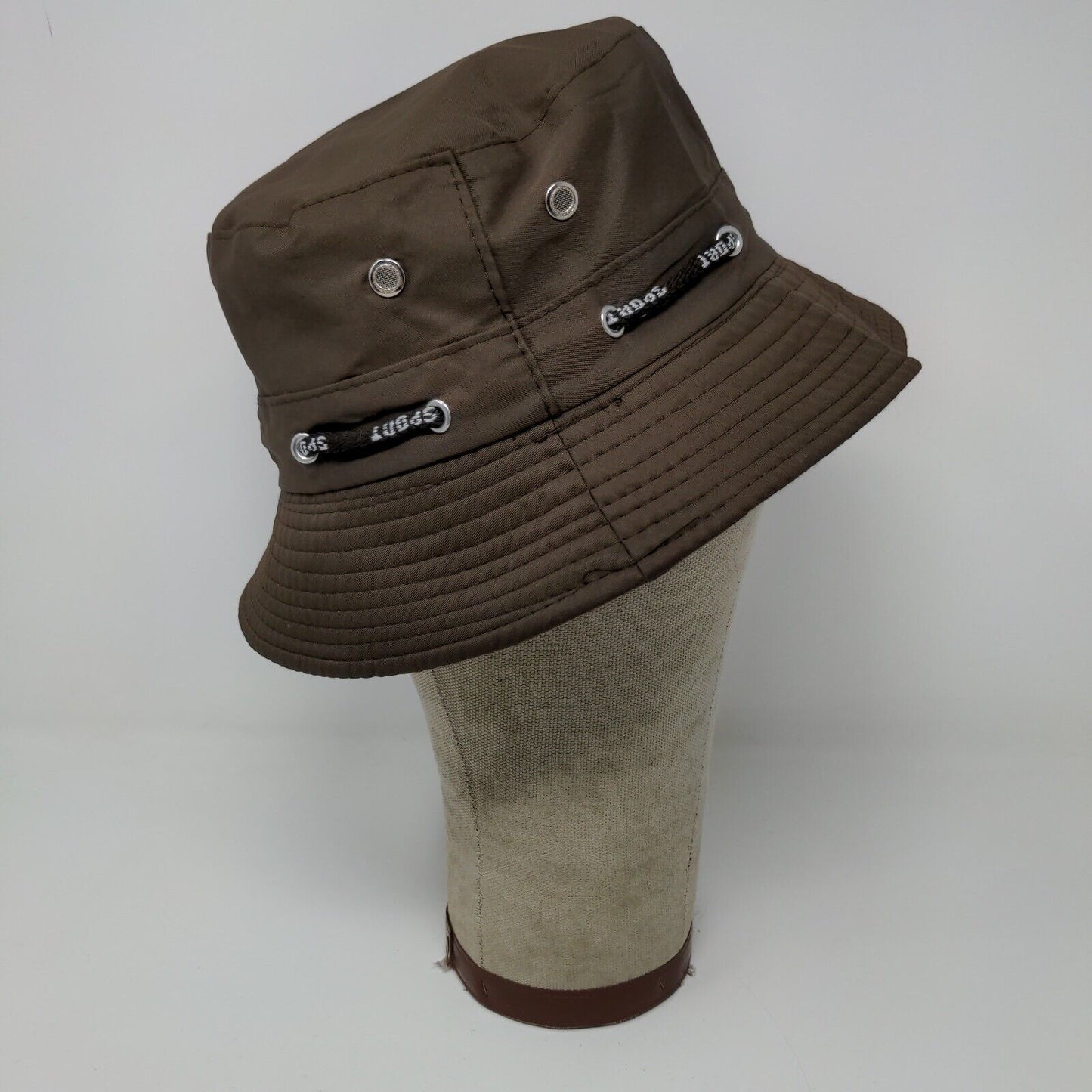 Brown Sport Bucket Hat Cap 100% Polyester Outdoors Hiking Size ?