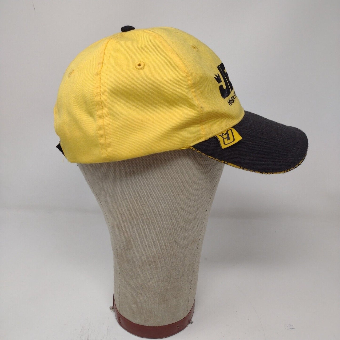 Jegs High Performance Mens Strapback Hat Yellow Black Embroidered Logo