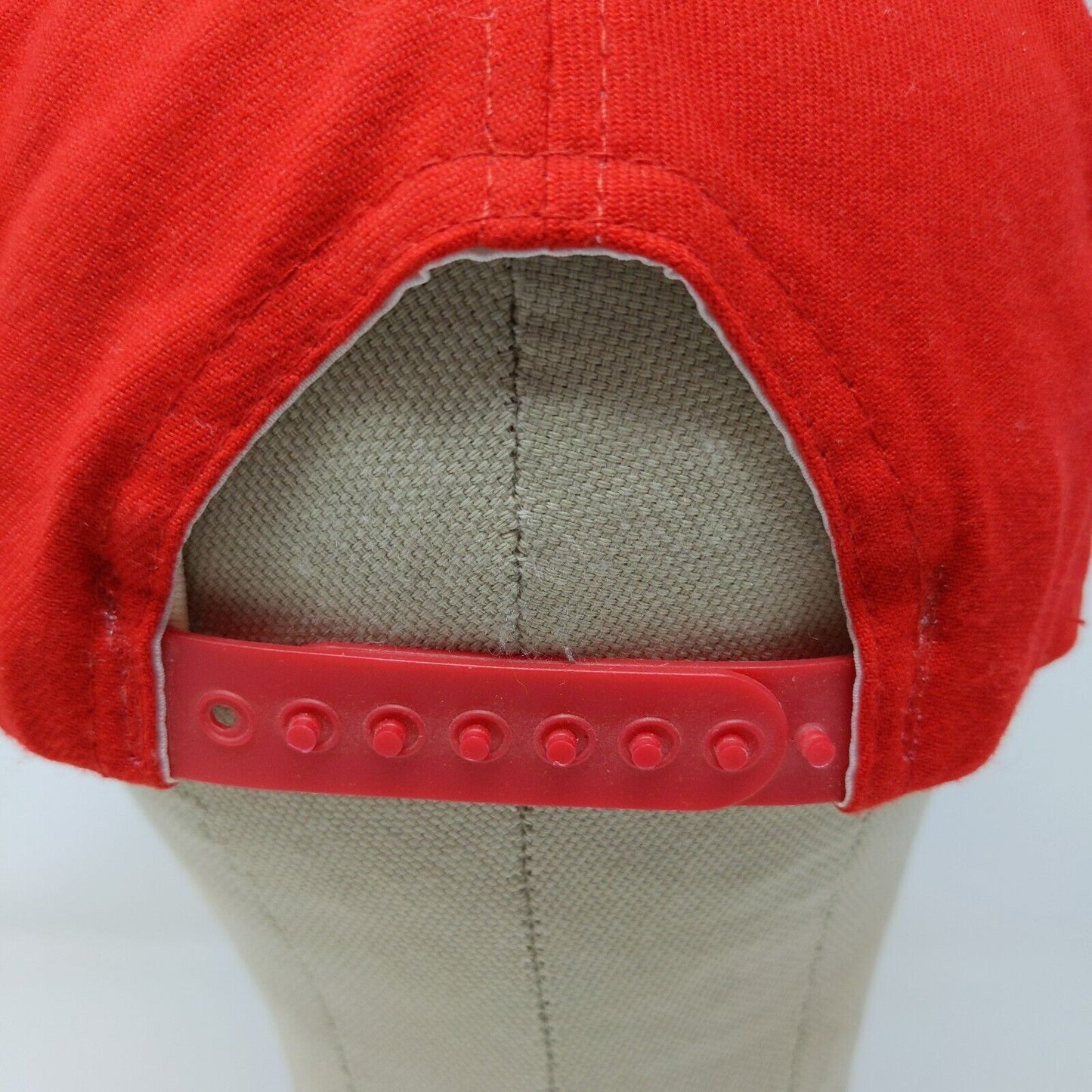 New Era Men's Snapback Hat Red Blue Size M/L Embroidered Logo Made USA
