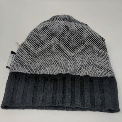 Nordstrom Men's Knit Beanie Hat Cap Wool Cashmere Blend Black Gray One Size
