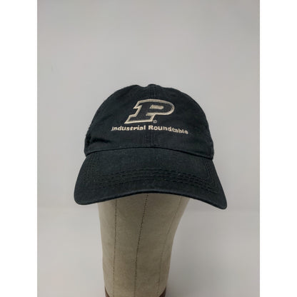 Purdue Slideback Hat Embroidered Logo Black Industrial Roundtable