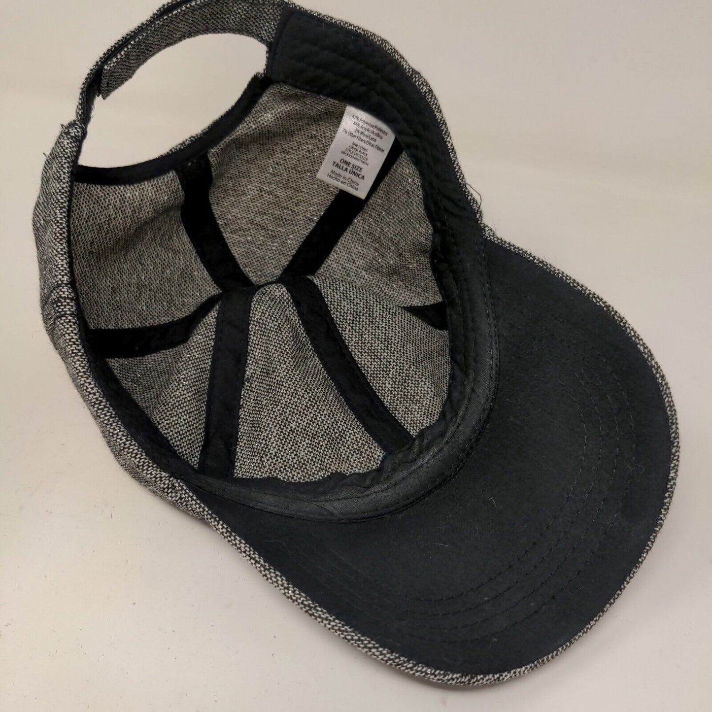 Unbranded Men's Strapback Hat Black Gray Size OS Blank Multifiber