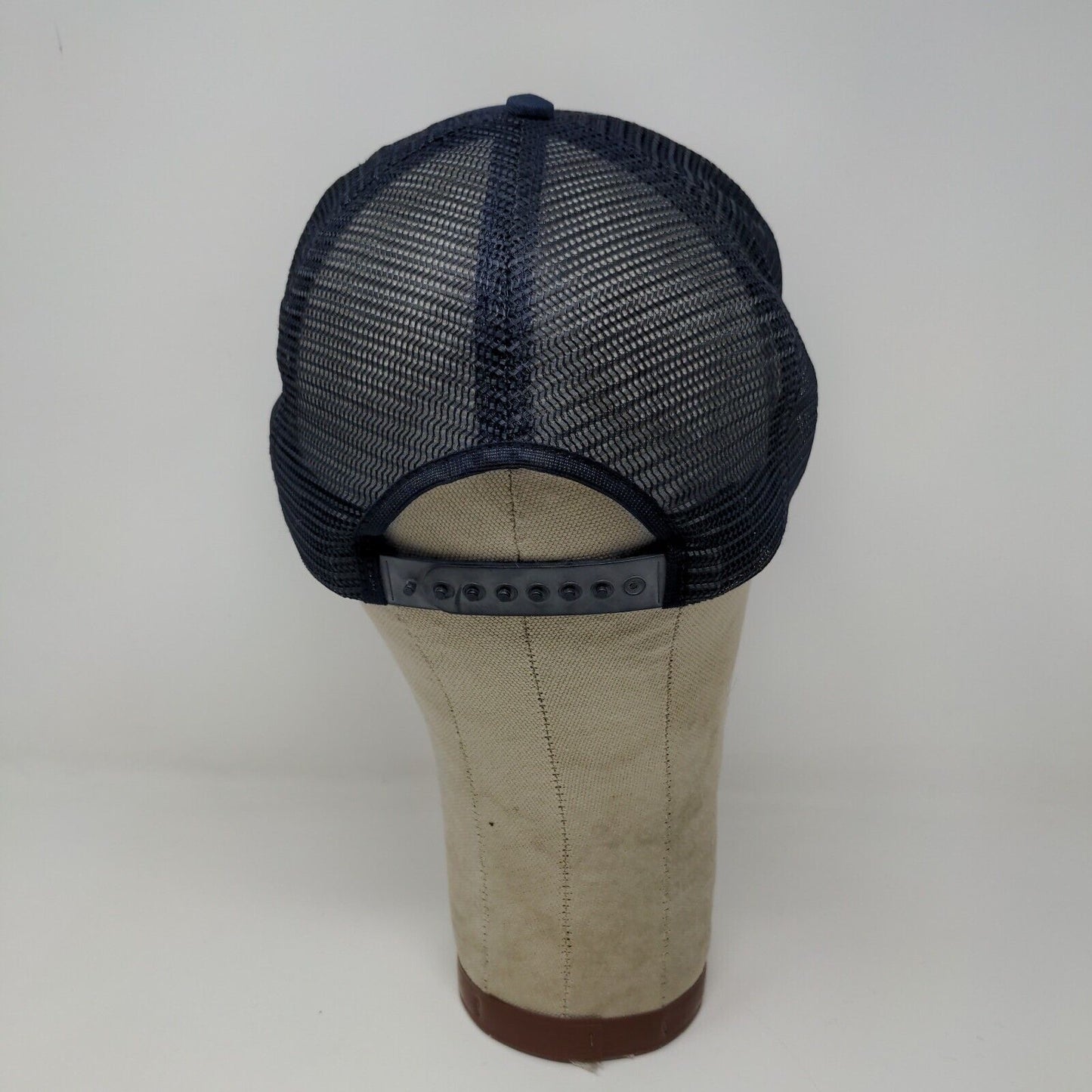 Joe's Junction Blue Snapback Meshback Hat Cap Made in USA Embroidered Spell Out