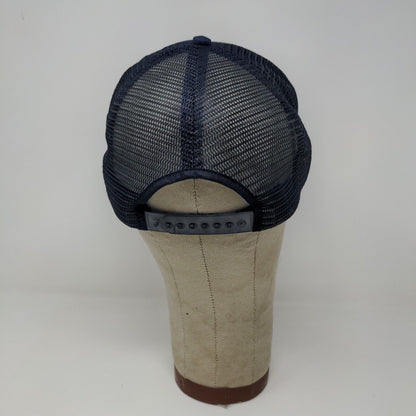 Joe's Junction Blue Snapback Meshback Hat Cap Made in USA Embroidered Spell Out