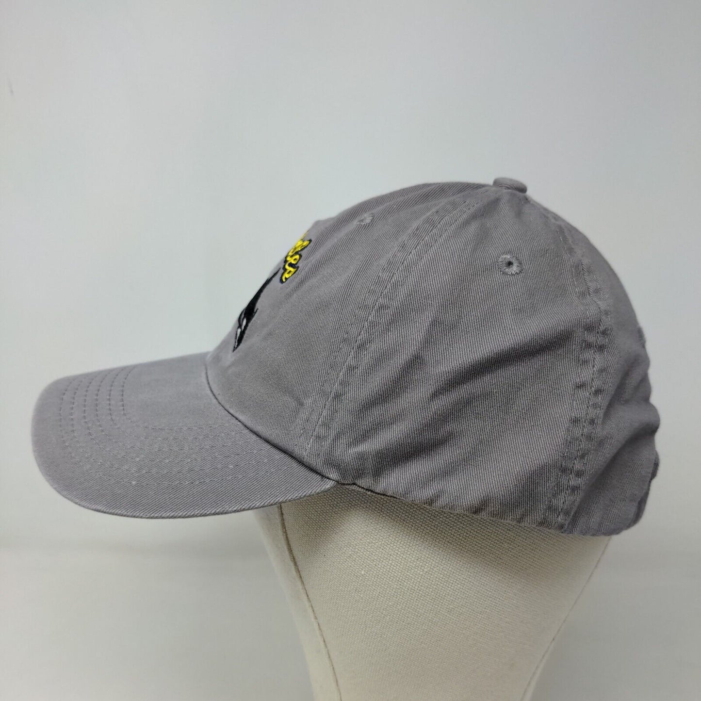 Unbranded Men's Slideback Hat Gray Adjustable Embroidered Whales Logo Cotton