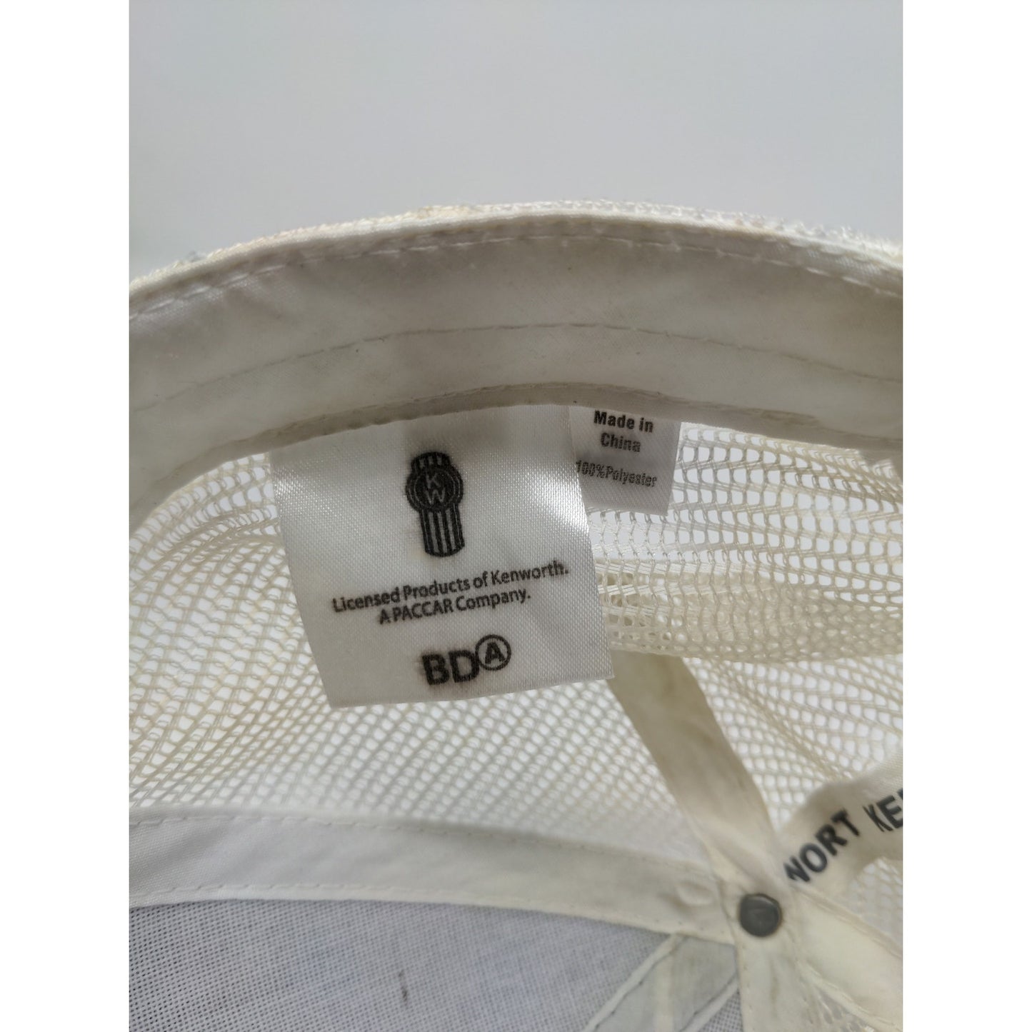 Kenworth Trucks Mesh Back Snapback Hat Embroidered Logo Gray & White