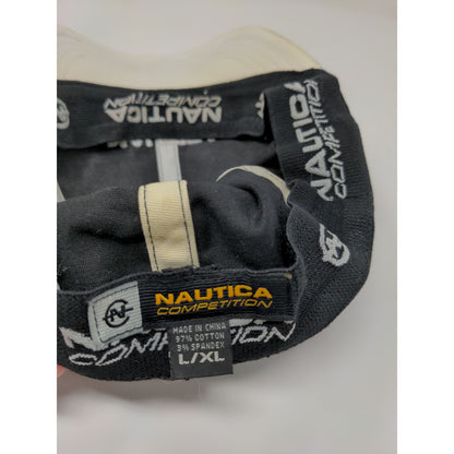 Nautica Competition Fitted Hat Size L/XL Black Embroidered Spell Out