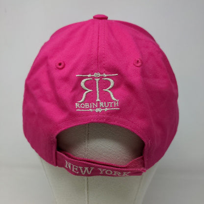 Robin Ruth Womens Strapback Hat Pink Adjustable Embroidered New York Logo Cotton