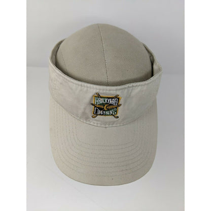 Brickyard Crossing Golf Visor Strapback White/Beige OSFM Embroidered Logo