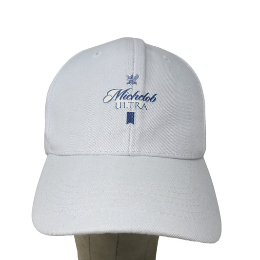 Michelob Ultra Mens Strapback Hat Cap White Adjustable Graphic Logo