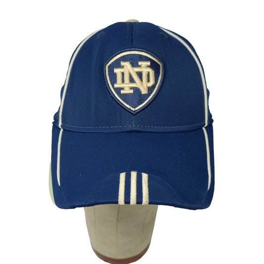 NCAA Notre Dame Adidas Blue Gold Stretch Fit Hat Cap Size S / M Embroidered