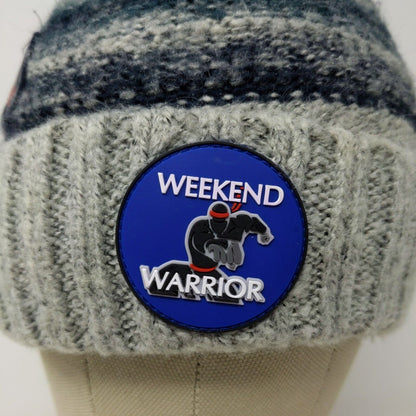 Place Weekend Warrior Beanie Hat Size L/XL 8+ Youth Boys Knit Cap Blue Gray