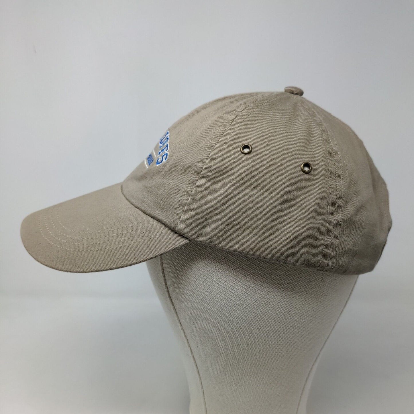 Anvil Men's Slideback Hat Tan Adjustable Embroidered New Hampshire The Bluffs