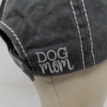 KBethos Vintage Dog Mom Strapback Hat Embroidered Patch Distressed Gray