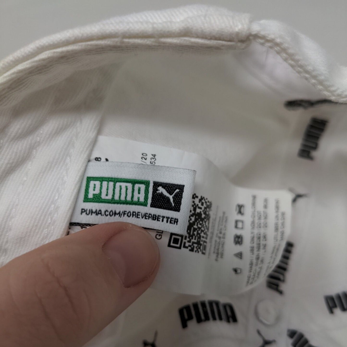 Puma Men's Slideback Hat White One Size Embroidered Logo 100% Cotton