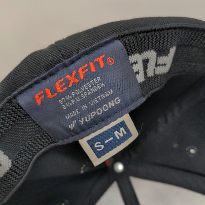 Yupoong Flexfix Men's Fitted Hat Black Size S/M Embroidered HPi Logo W/Stickers