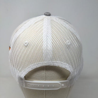Cap America Men's Snapback Mesh Back Hat Gray White Embroidered Asphalt Logo